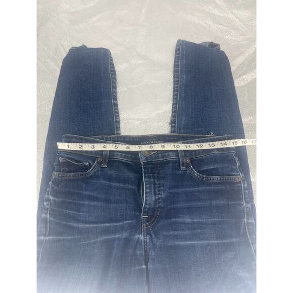 Lucky Brand Dark Wash Blue Distressed Denim Skinny Jeans Women's Size 6/28 - Picture 8 of 10